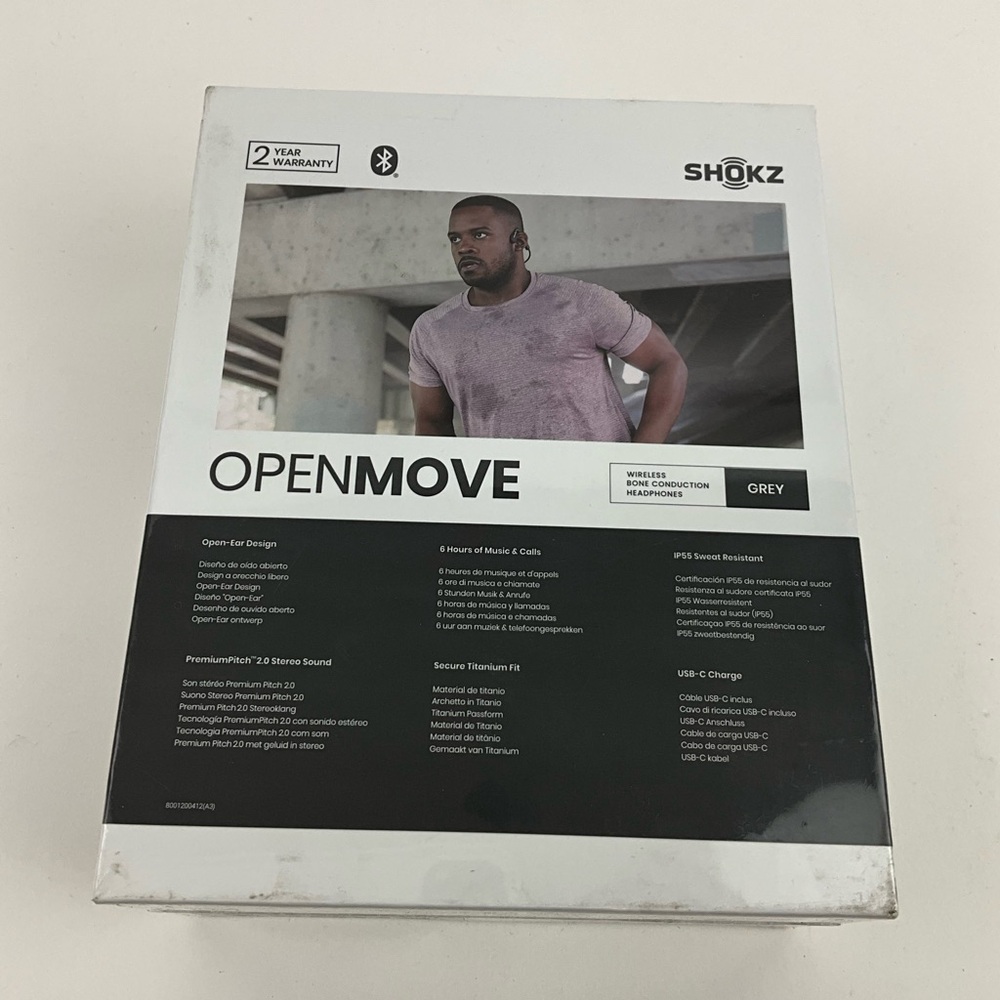 Shokz OpenMove Bone Conduction Wireless Headphones Black New - Picture 3 of 5